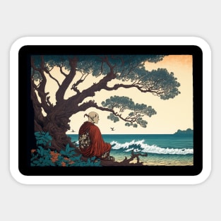 Japanese Vintage Retro Art Woodblock Sticker